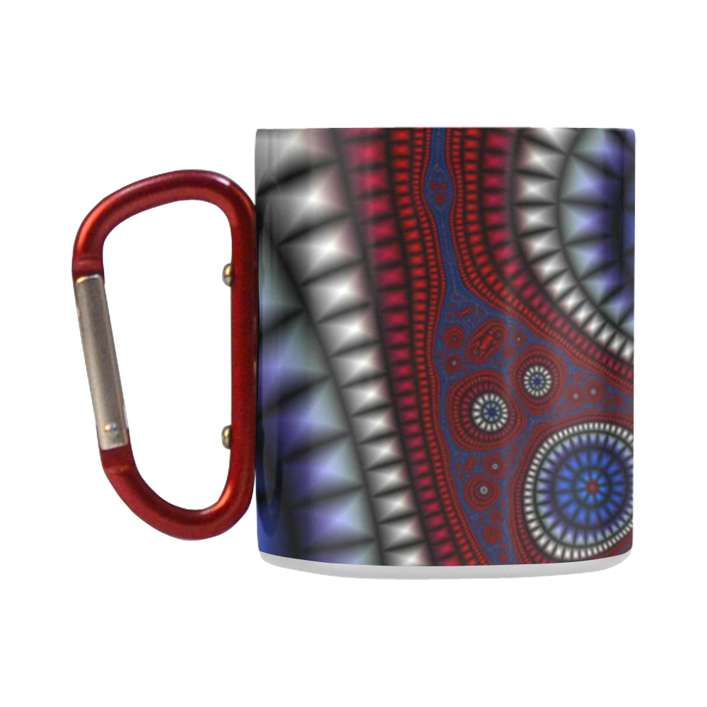 red white blue paisley fractal Classic Insulated Mug(10.3OZ)