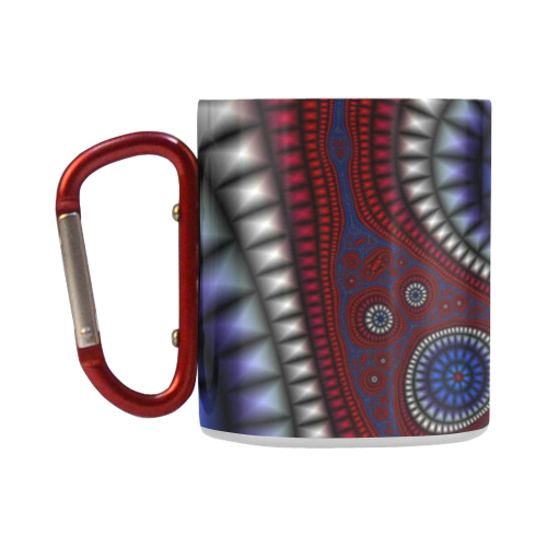 red white blue paisley fractal Classic Insulated Mug(10.3OZ)