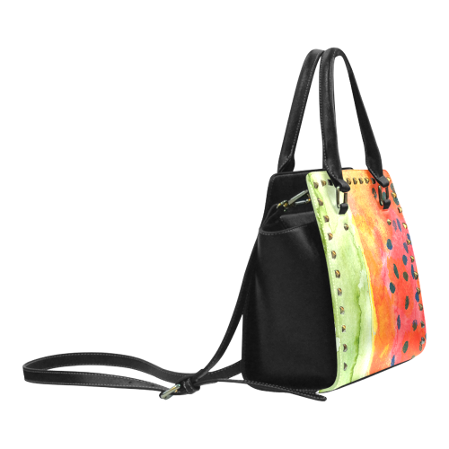 Abstract Watermelon Rivet Shoulder Handbag (Model 1645)