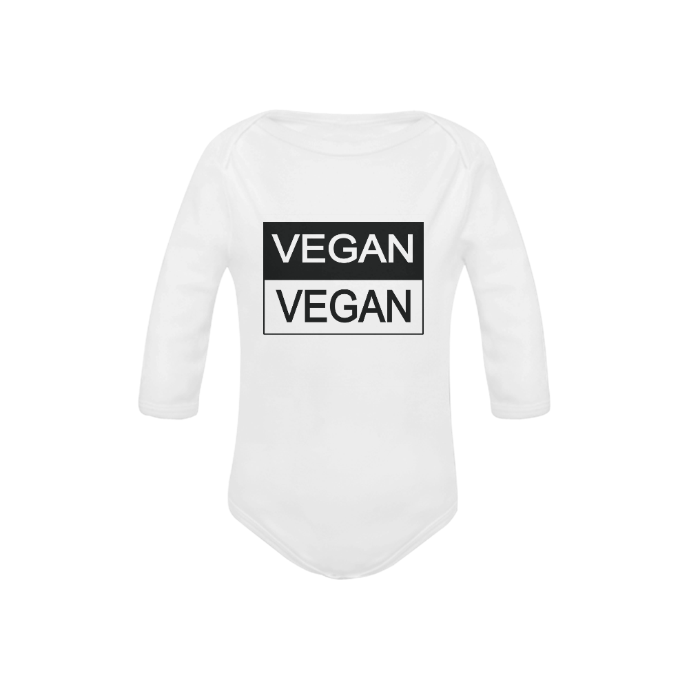 Vegan Black and White Baby Powder Organic Long Sleeve One Piece (Model T27)