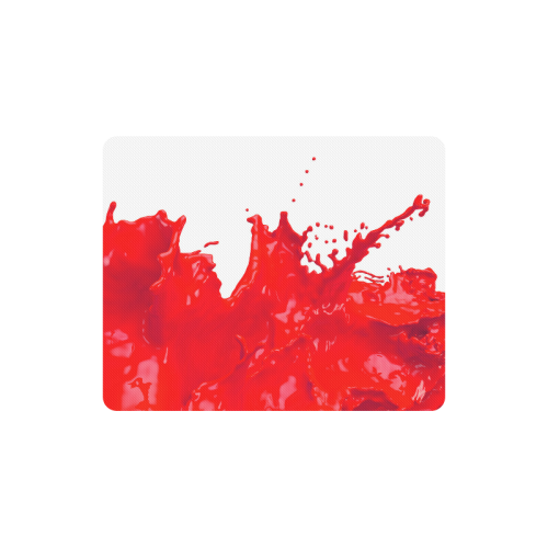 Glossy Red Paint Splash Rectangle Mousepad
