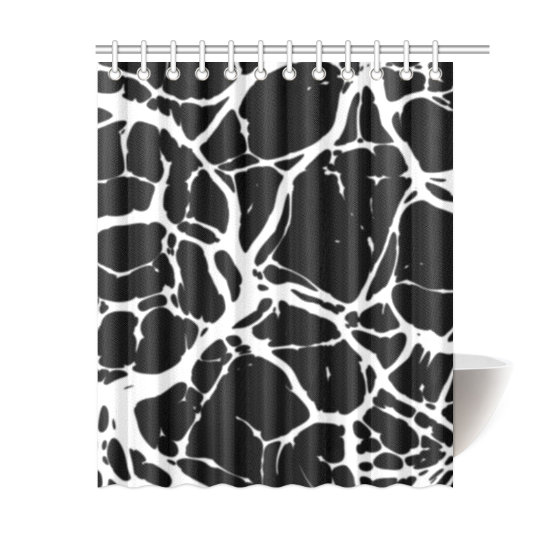 black and white abstract Shower Curtain 60"x72"