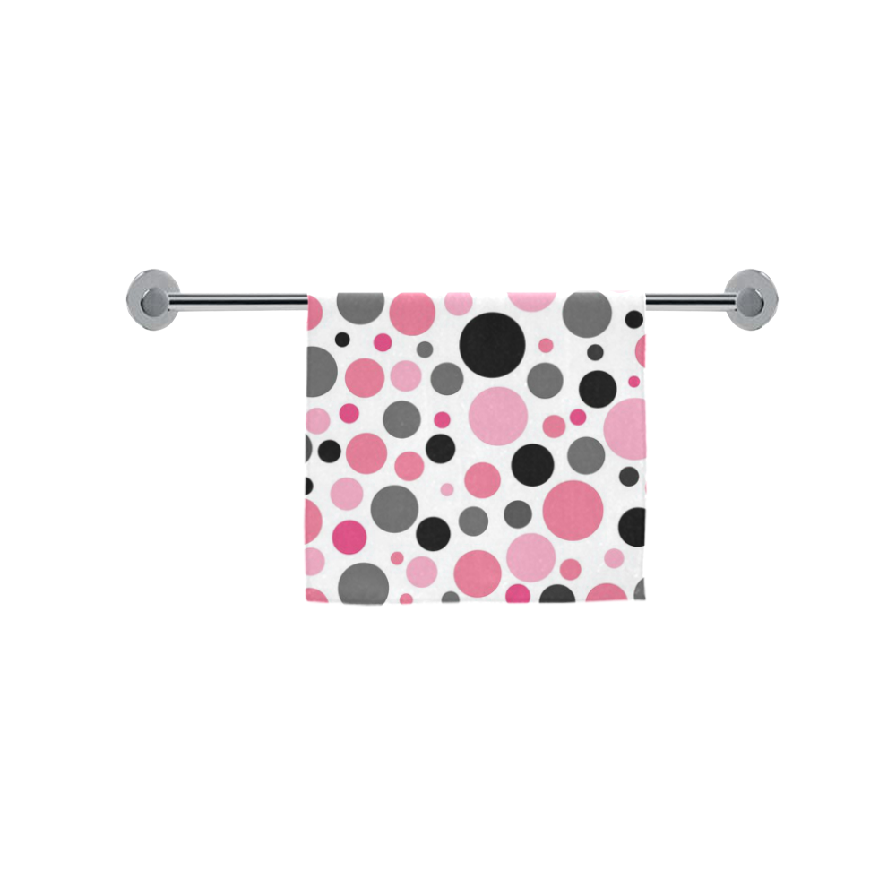pink black and gray polka dot Custom Towel 16"x28"