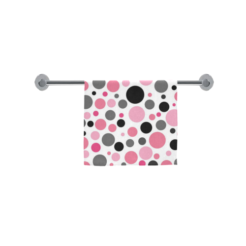 pink black and gray polka dot Custom Towel 16"x28"