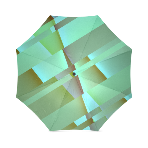 Geometric Abstract Pastel Green Foldable Umbrella (Model U01)