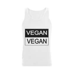 Vegan Black and White Plus-size Men's Shoulder-Free Tank Top (Model T33)