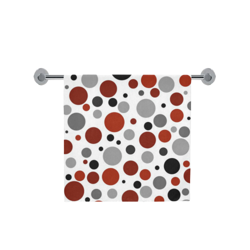 red black gray polka dot Bath Towel 30"x56"