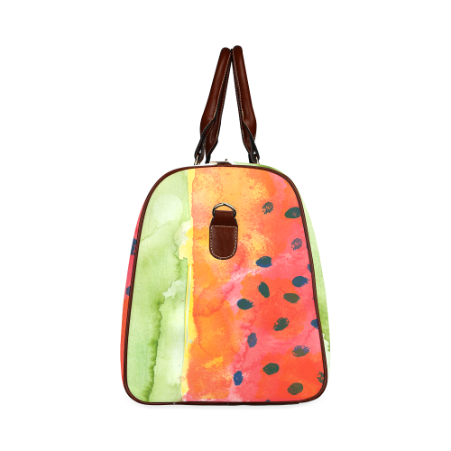 Abstract Watermelon Waterproof Travel Bag/Small (Model 1639)