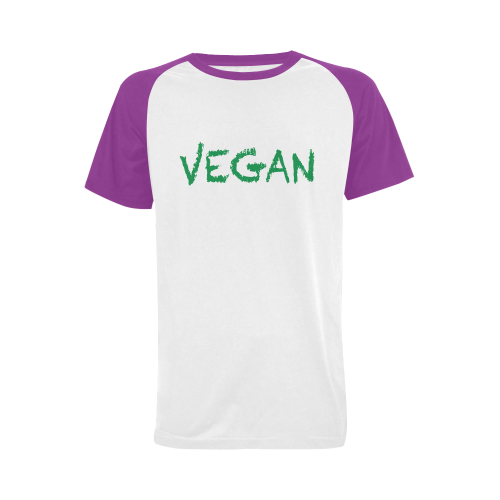 vegan Men's Raglan T-shirt Big Size (USA Size) (Model T11)