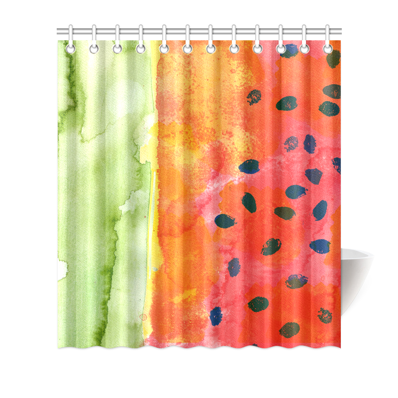 Abstract Watermelon Shower Curtain 66"x72"