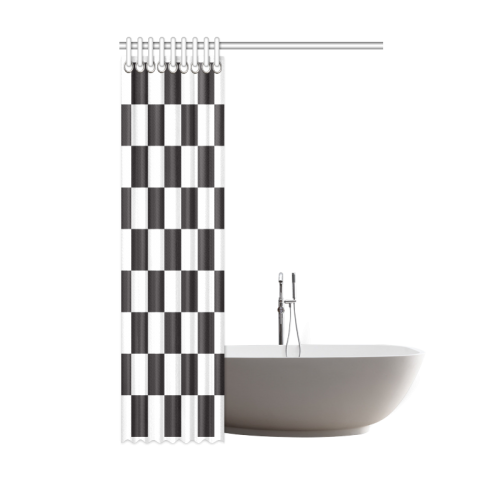 Checkerboard Black and White Squares Shower Curtain 48"x72"