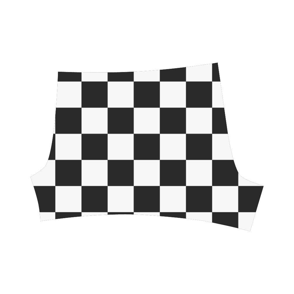 Checkerboard Black and White Briseis Skinny Shorts (Model L04)