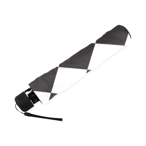 Checkerboard Black and White Squares Foldable Umbrella (Model U01)