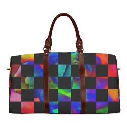 Checkerboard Pyshedelic Waterproof Travel Bag/Small (Model 1639)
