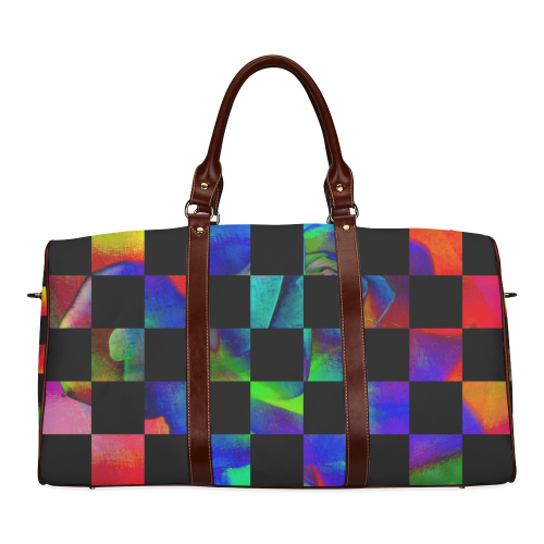 Checkerboard Pyshedelic Waterproof Travel Bag/Small (Model 1639)