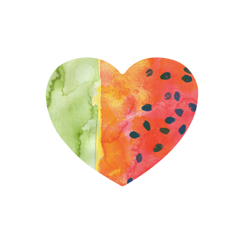 Abstract Watermelon Heart-shaped Mousepad