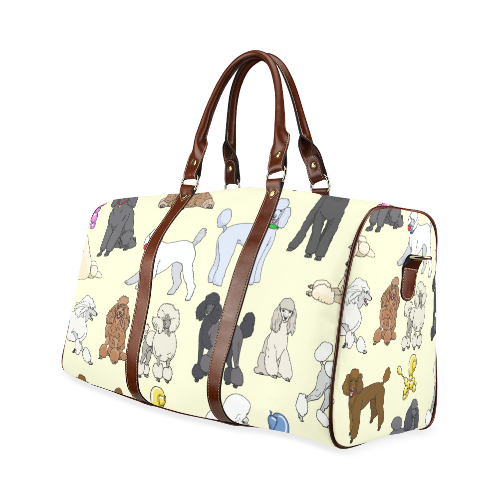 poodles show bag cream Waterproof Travel Bag/Large (Model 1639)