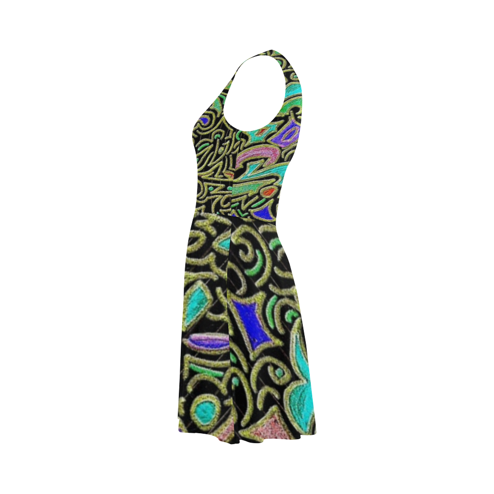 Wacky Retro Swirl Atalanta Sundress (Model D04)