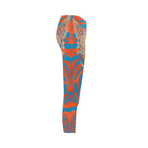 orange zebra Capri Legging (Model L02)