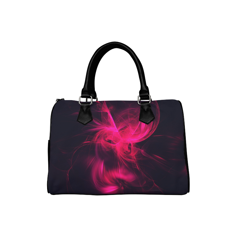 Pink Flame Fractal Boston Handbag Boston Handbag (Model 1621)