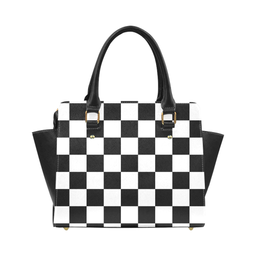 Checkerboard Black and White Classic Shoulder Handbag (Model 1653)