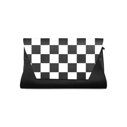 Checkerboard Black and White Clutch Bag (Model 1630)
