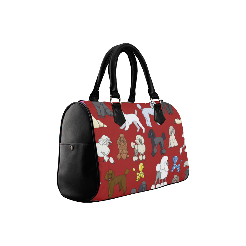 poodles red Boston Handbag (Model 1621)