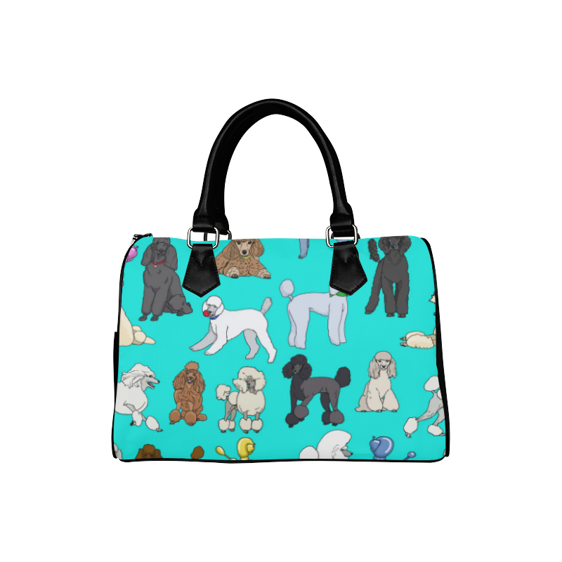 poodles aqua Boston Handbag (Model 1621) | ID: D330405
