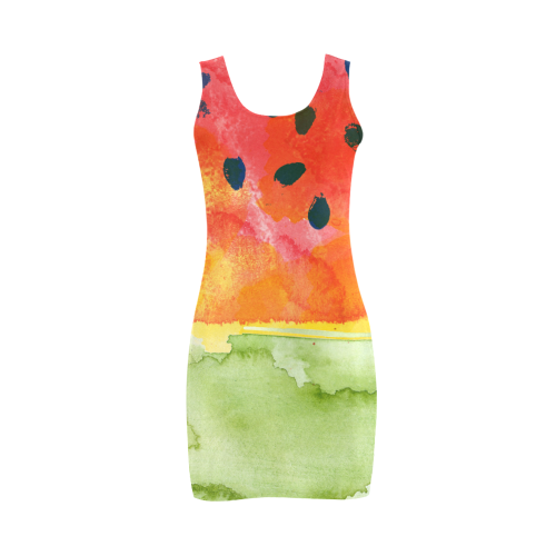 Abstract Watermelon Medea Vest Dress (Model D06)