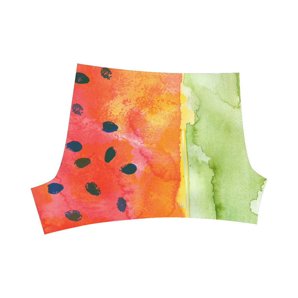 Abstract Watermelon Briseis Skinny Shorts (Model L04)