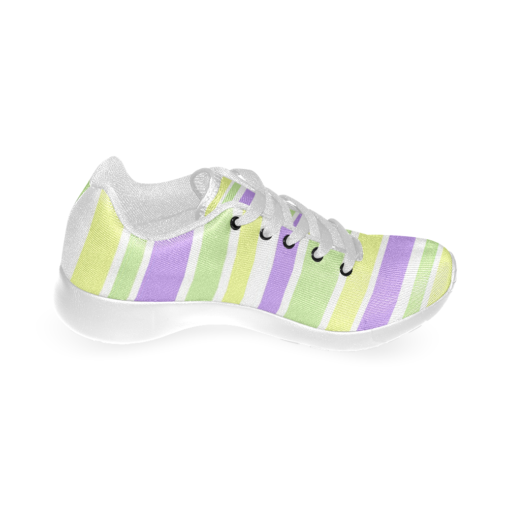 Yellow Purple Stripes Women’s Running Shoes (Model 020)