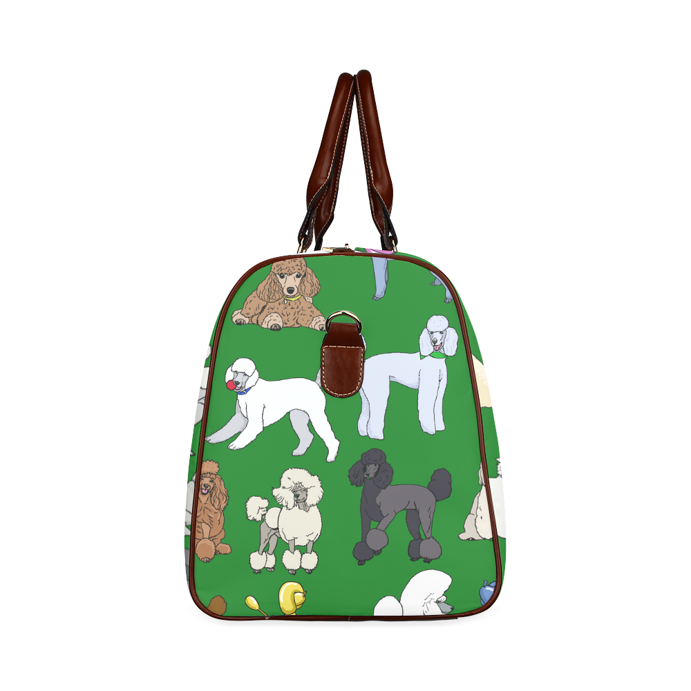 poodles show bag hunter green Waterproof Travel Bag/Large (Model 1639 ...