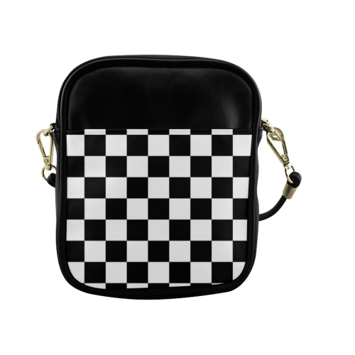 Checkerboard Black and White Sling Bag (Model 1627)