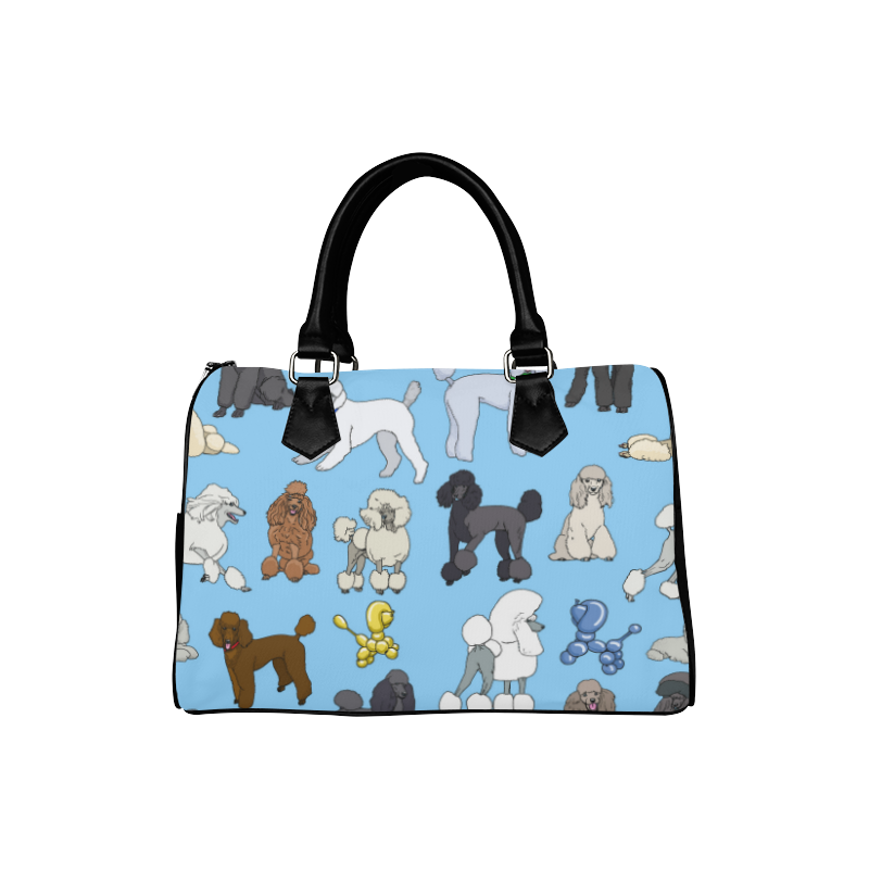 poodles lt blue Boston Handbag (Model 1621) | ID: D330385