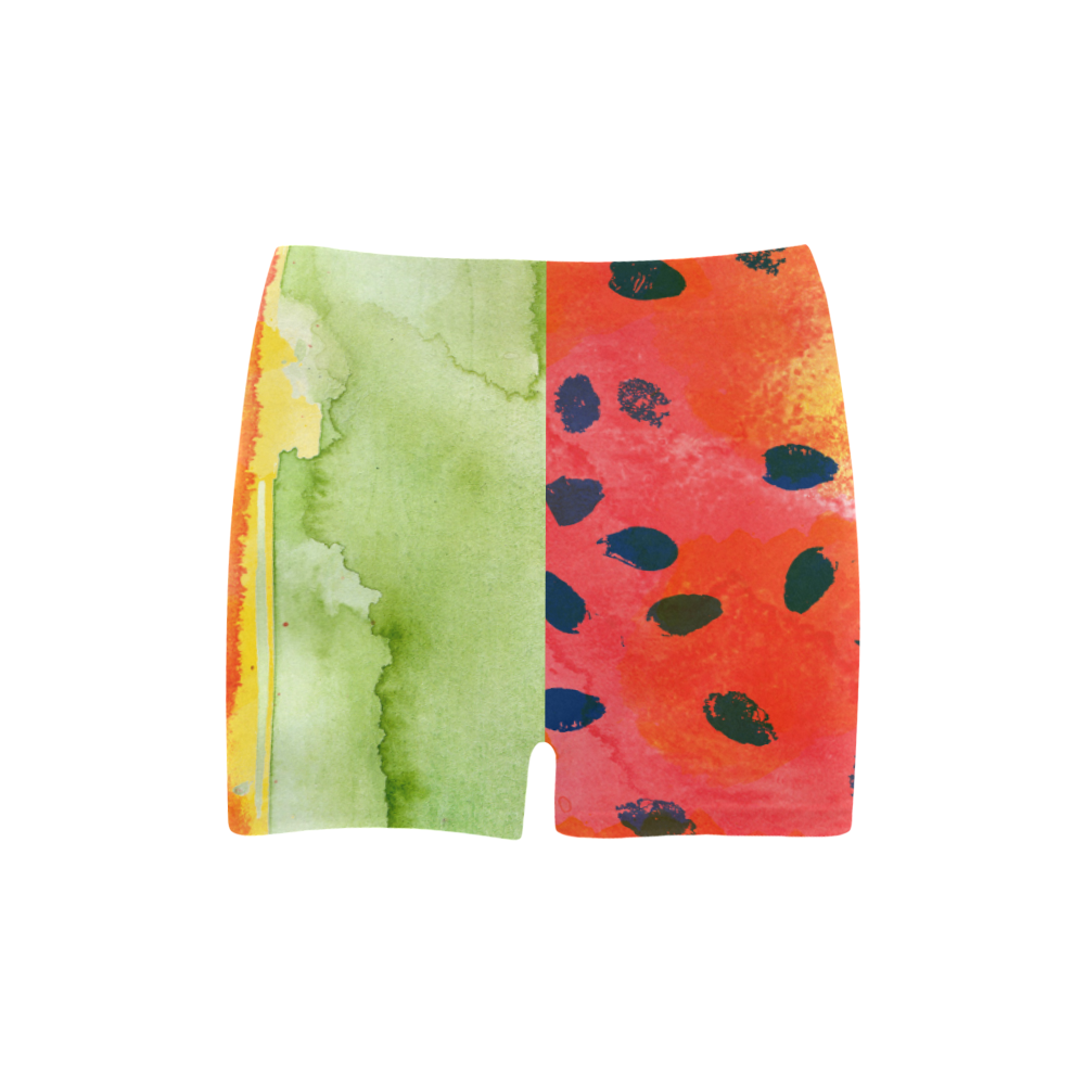 Abstract Watermelon Briseis Skinny Shorts (Model L04)