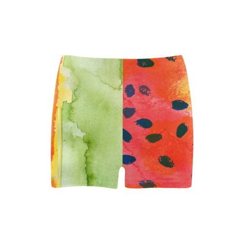 Abstract Watermelon Briseis Skinny Shorts (Model L04)