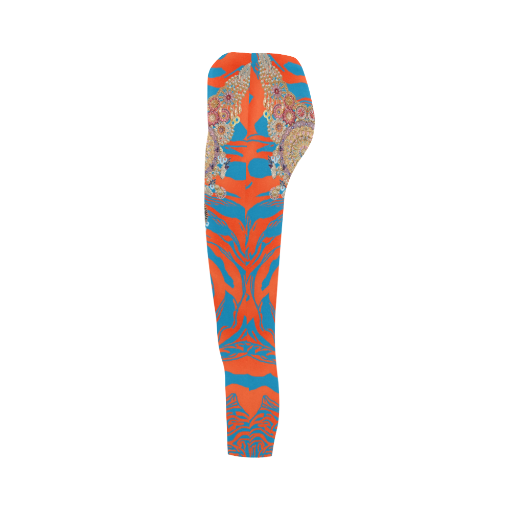 orange zebra Capri Legging (Model L02)