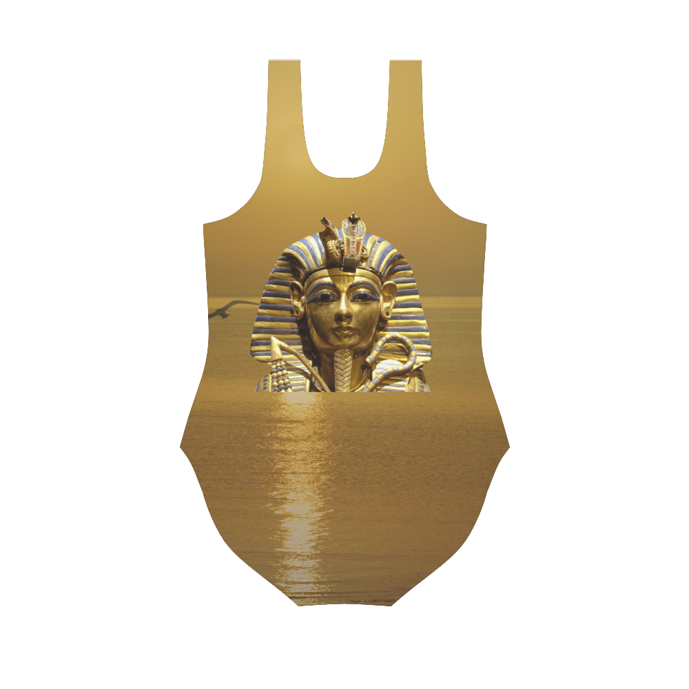 Egypt King Tut Vest One Piece Swimsuit (Model S04)