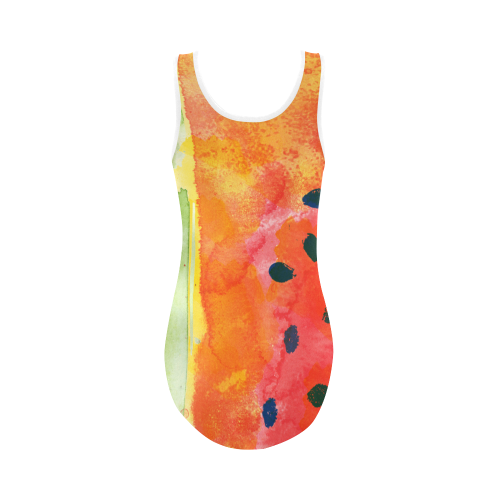 Abstract Watermelon Vest One Piece Swimsuit (Model S04)