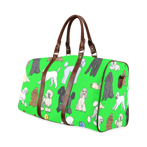 poodles show bag lime Waterproof Travel Bag/Large (Model 1639)