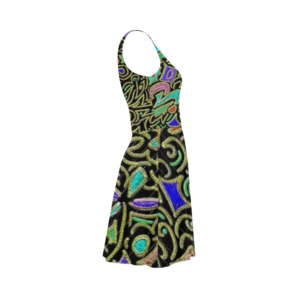 Wacky Retro Swirl Atalanta Sundress (Model D04)