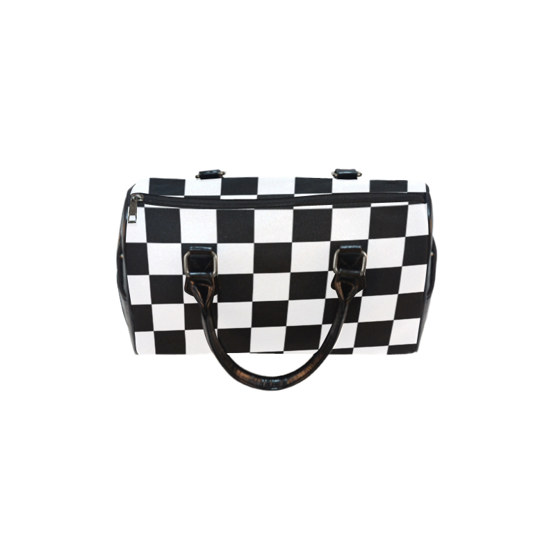 Checkerboard Black and White Boston Handbag (Model 1621)