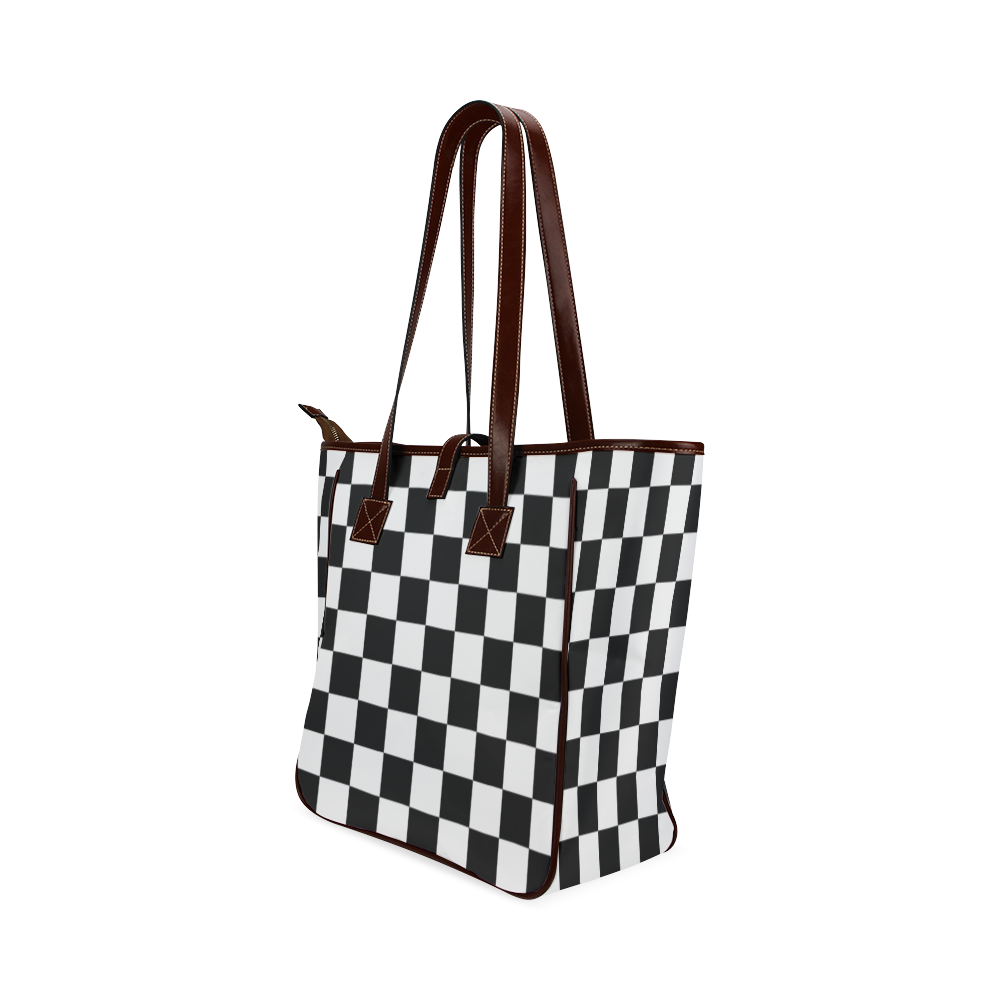 Checkerboard Black and White Classic Tote Bag (Model 1644)
