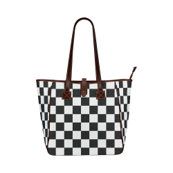 Checkerboard Black and White Classic Tote Bag (Model 1644)