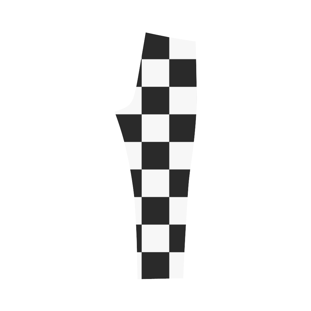 Checkerboard Black and White Capri Legging (Model L02)
