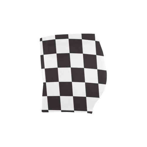 Checkerboard Black and White Squares Briseis Skinny Shorts (Model L04)