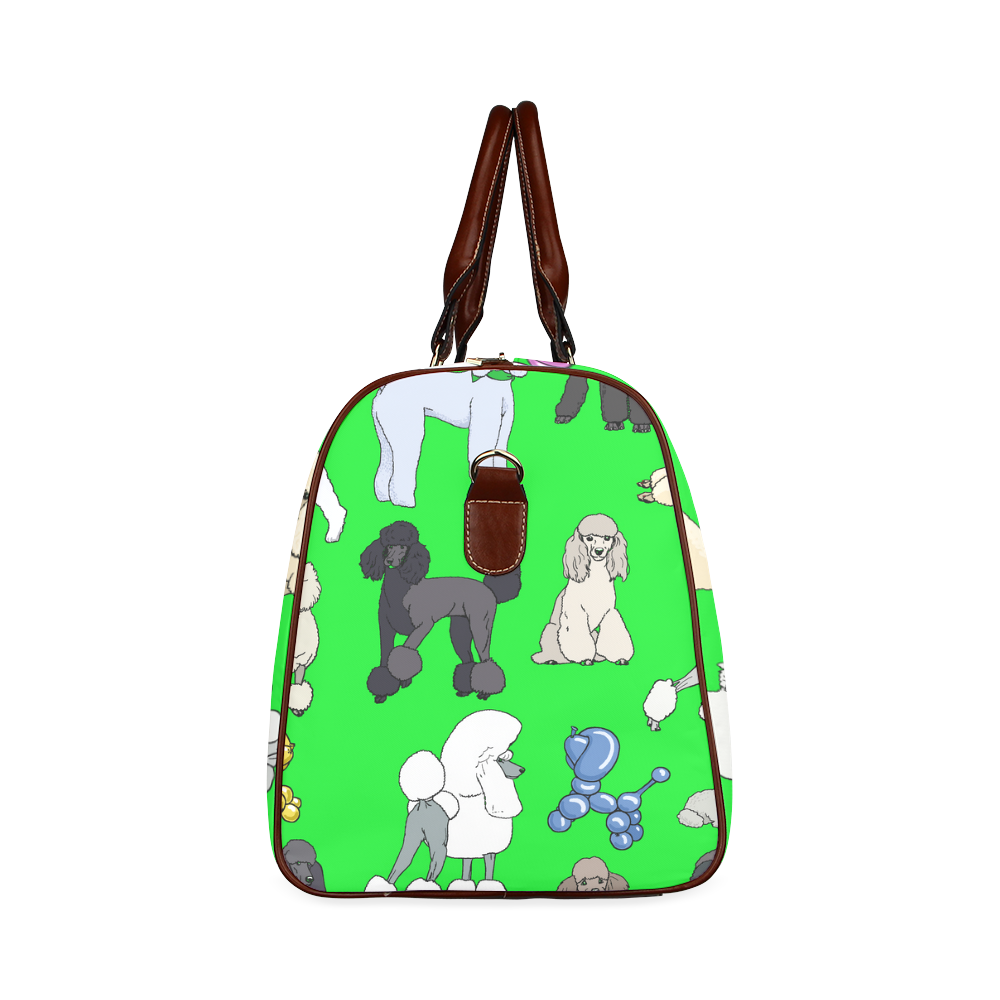 poodles show bag lime Waterproof Travel Bag/Large (Model 1639)