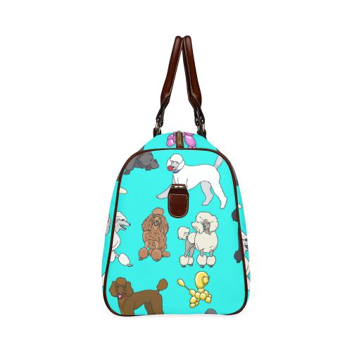 poodles show bag aqua Waterproof Travel Bag/Large (Model 1639)