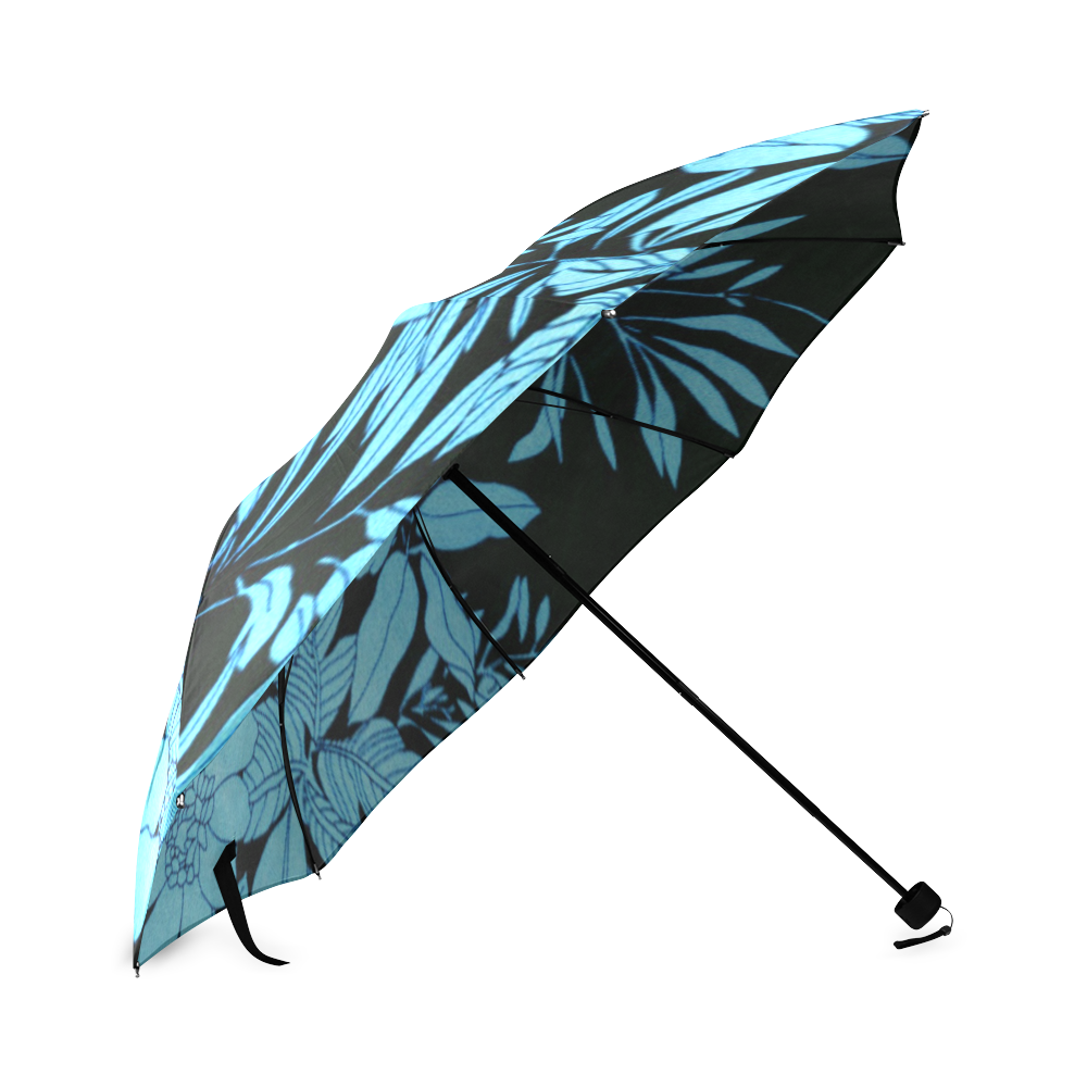 blue floral Foldable Umbrella (Model U01)