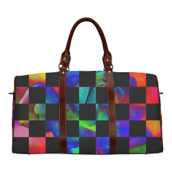 Checkerboard psy·che·del·ic Waterproof Travel Bag/Large (Model 1639)